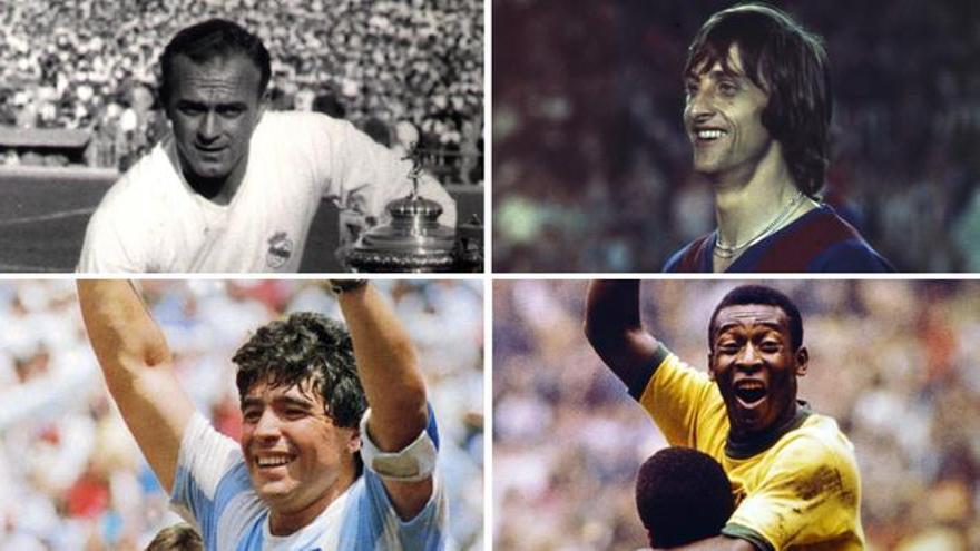 Pelé, Di Stefano, Cruyff y Maradona: cuatro leyendas, una sola plaza