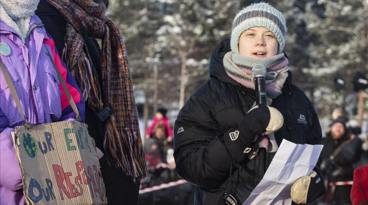 Greta Thunberg habla durante un acto en Jokkmokk (Suecia), el pasado viernes. Greta Thunberg habla durante un acto en Jokkmokk (Suecia), el pasado viernes.