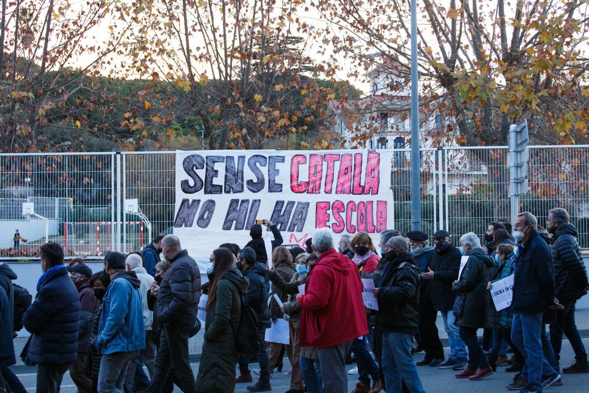 Manifestación por la escuela en catalán, en una fotografía de archivo.