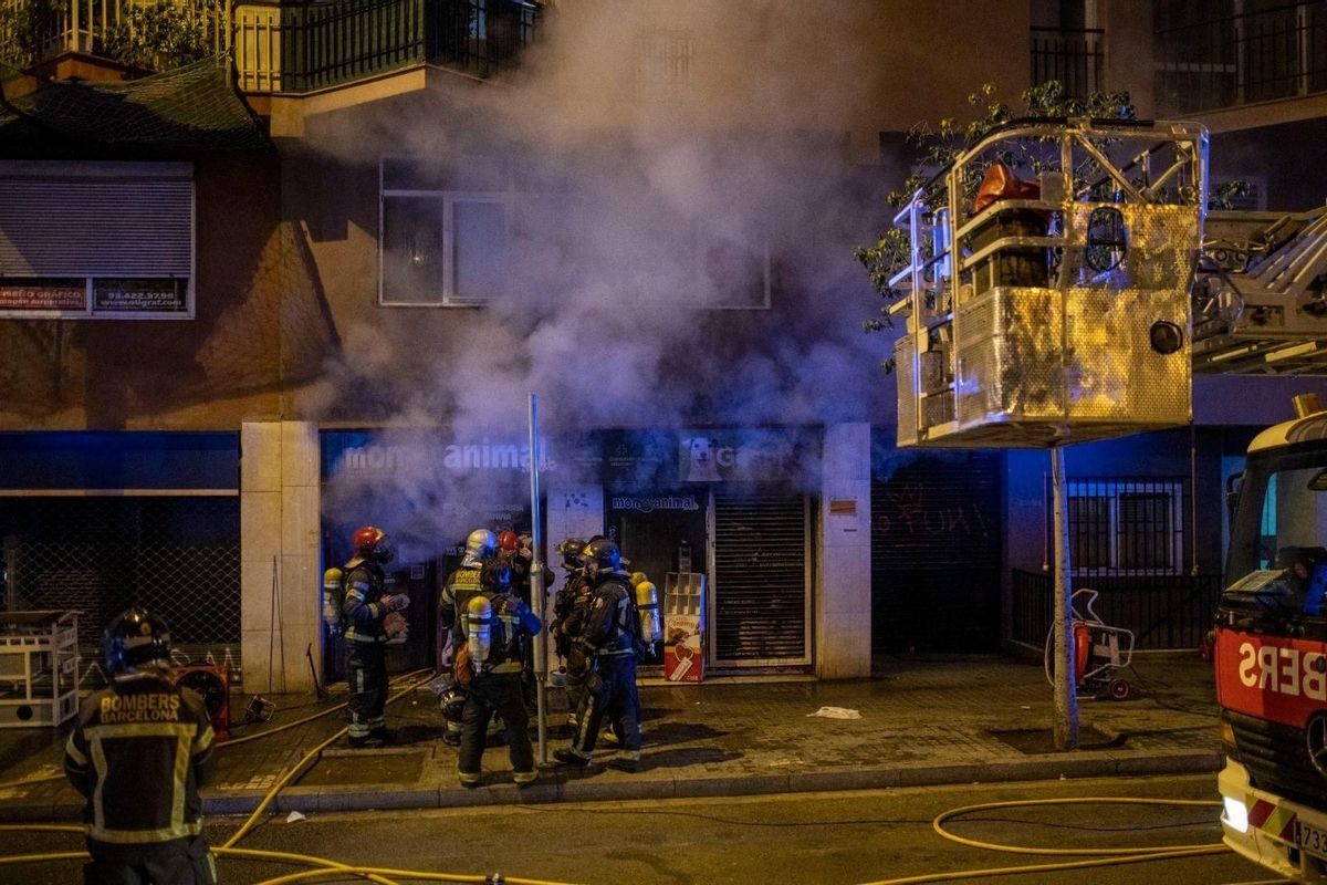 Dos personas atendidas tras un incendio en una tienda de mascotas de Barcelona Dos personas atendidas tras un incendio en una tienda de mascotas de Barcelona