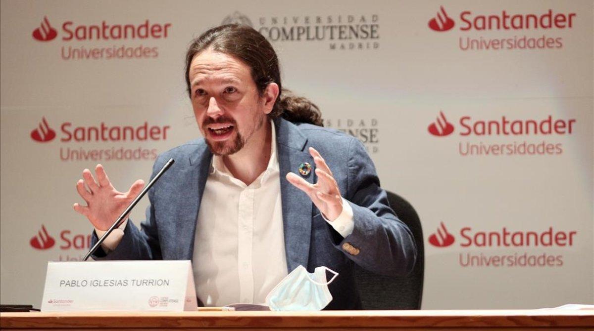 El líder de Unidas Podemos y vicepresidente segundo del Gobierno, Pablo Iglesias El líder de Unidas Podemos y vicepresidente segundo del Gobierno, Pablo Iglesias