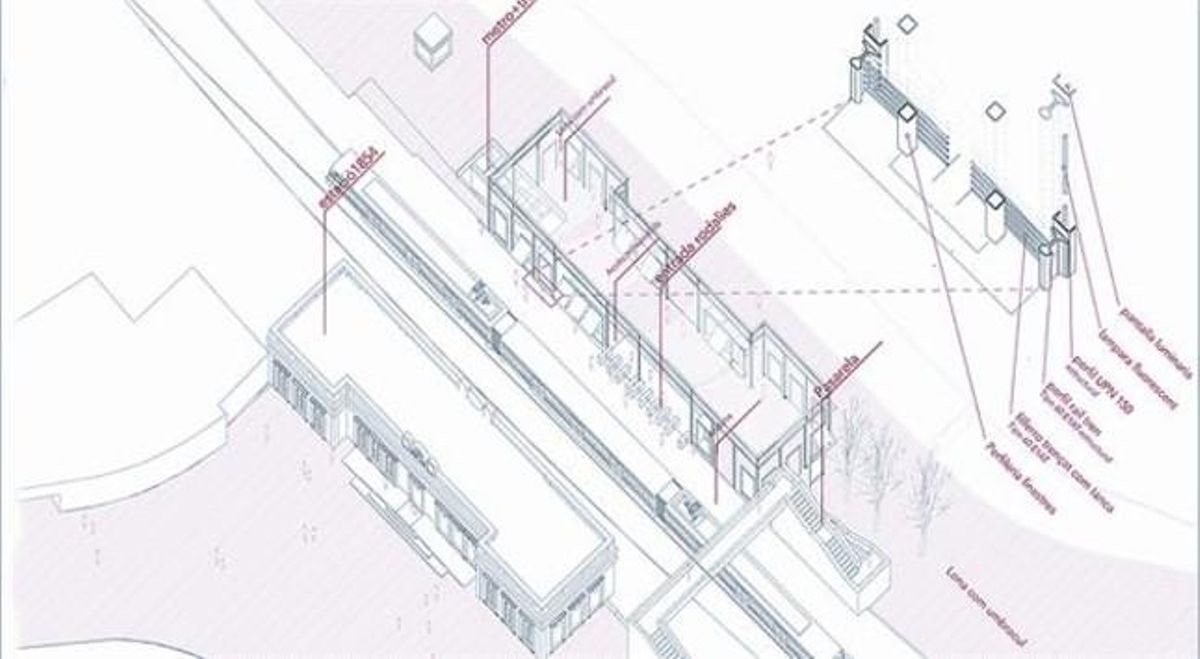 ’SIMETRIA A LA VIA’. El proyecto de Jon Ander Agirre propone acabar con la asimetría de la estación y construir una interpretación del edificio de 1854 al otro lado de las vías. ’SIMETRIA A LA VIA’. El proyecto de Jon Ander Agirre propone acabar con la asimetría de la estación y construir una interpretación del edificio de 1854 al otro lado de las vías.