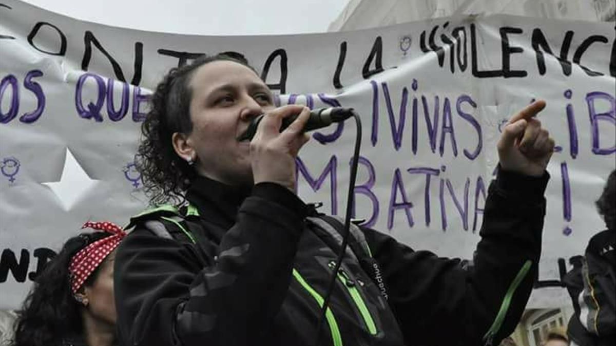 Susana Guerrero, durante una movilización. Susana Guerrero, durante una movilización.