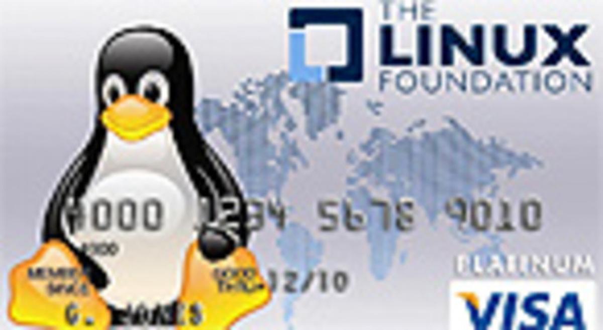 Model de targeta de la Fundació Linux.
