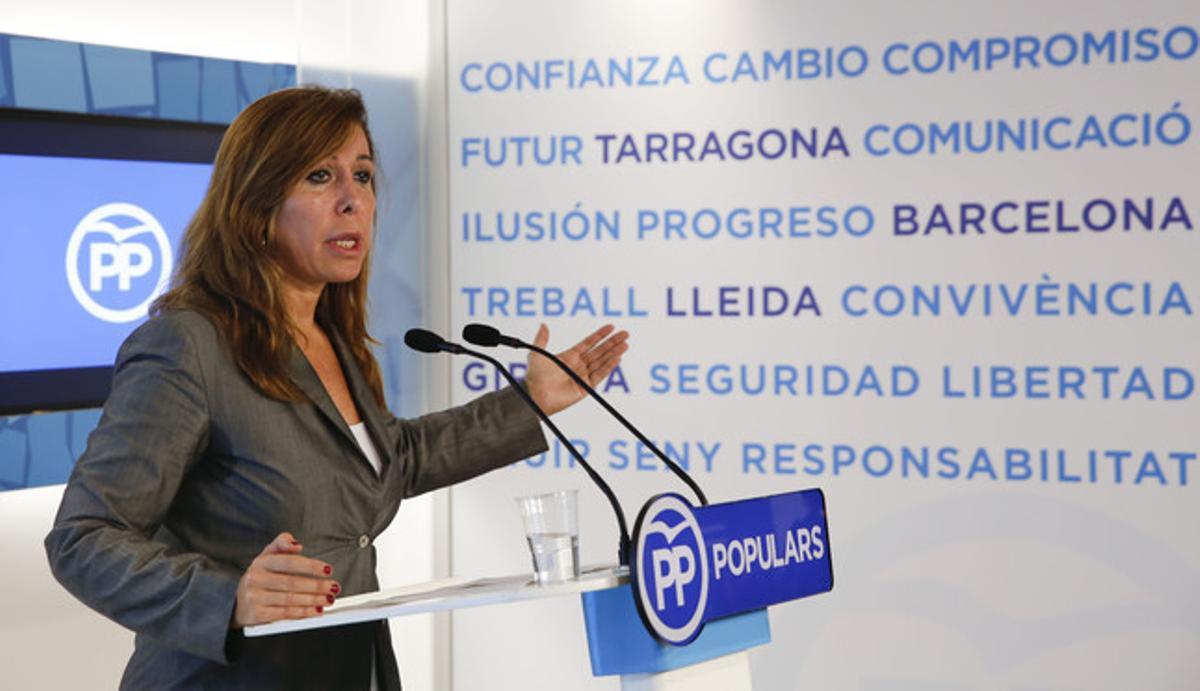 Alicia Sánchez Camacho, en una rueda de prensa.