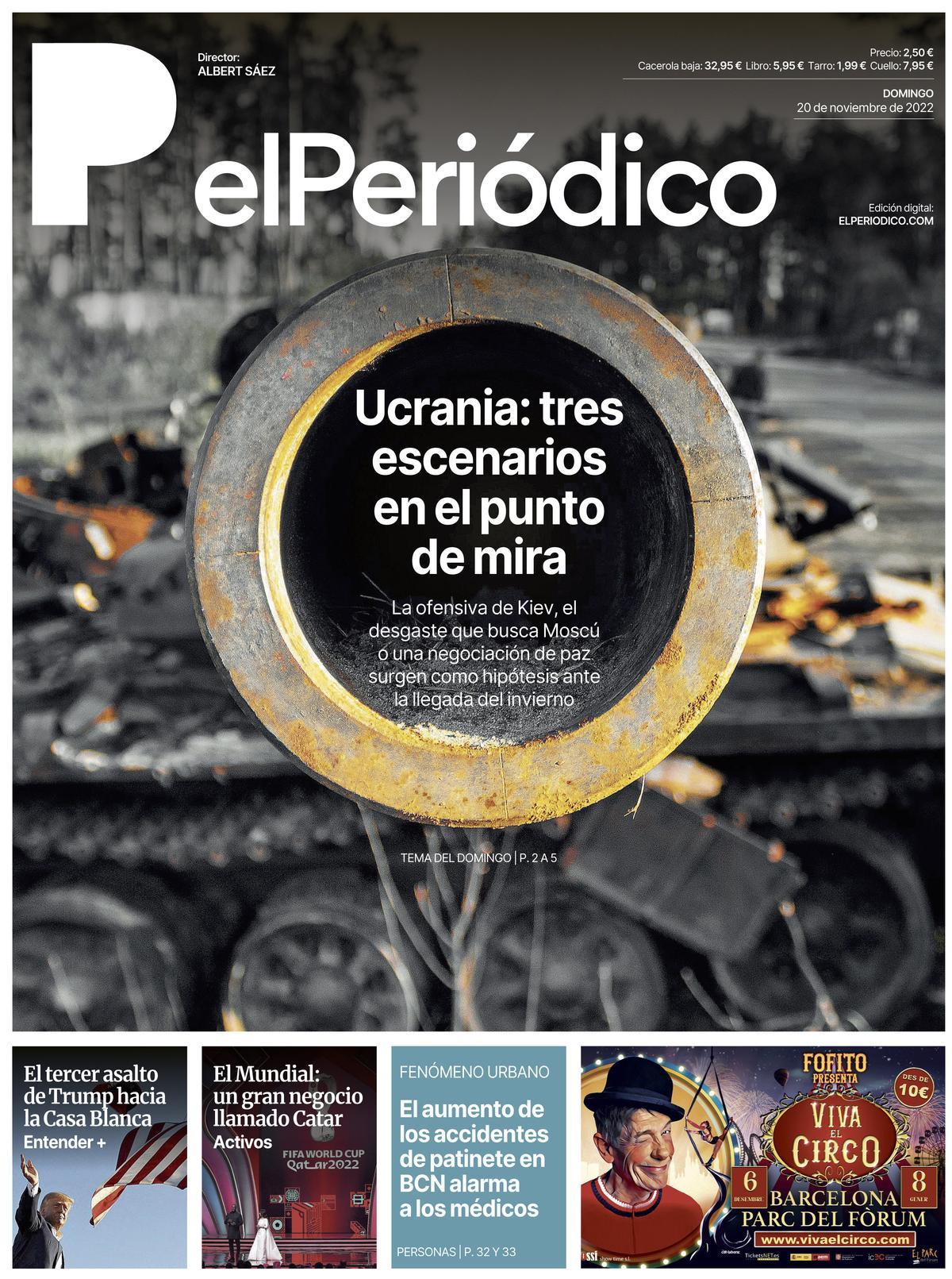 La portada d’EL PERIÓDICO del 20 de novembre del 2022