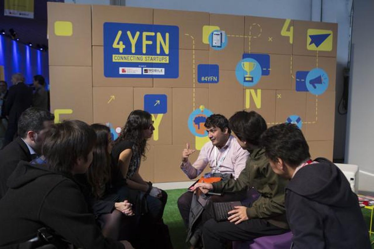 Participantes en el 4YFN participan en un encuentro de emprendedores en el MWC. Participantes en el 4YFN participan en un encuentro de emprendedores en el MWC.