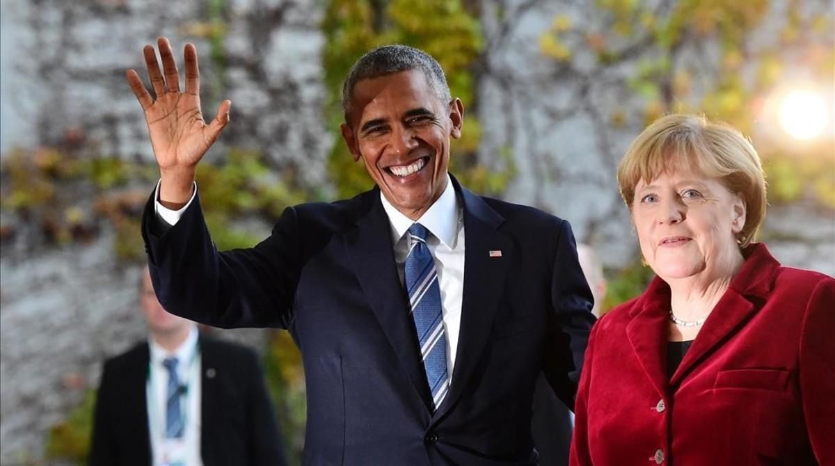 Barack Obama y Angela Merkel en Berlín. Barack Obama y Angela Merkel en Berlín.