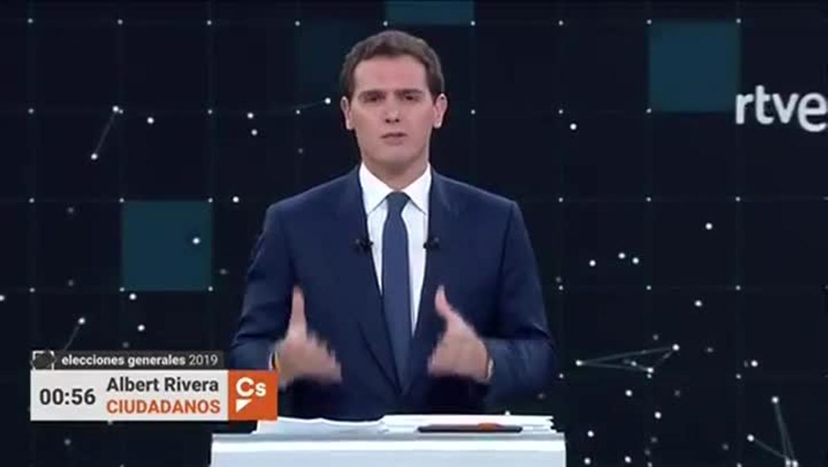 El turno final de palabra de Albert Rivera en el debate de RTVE.