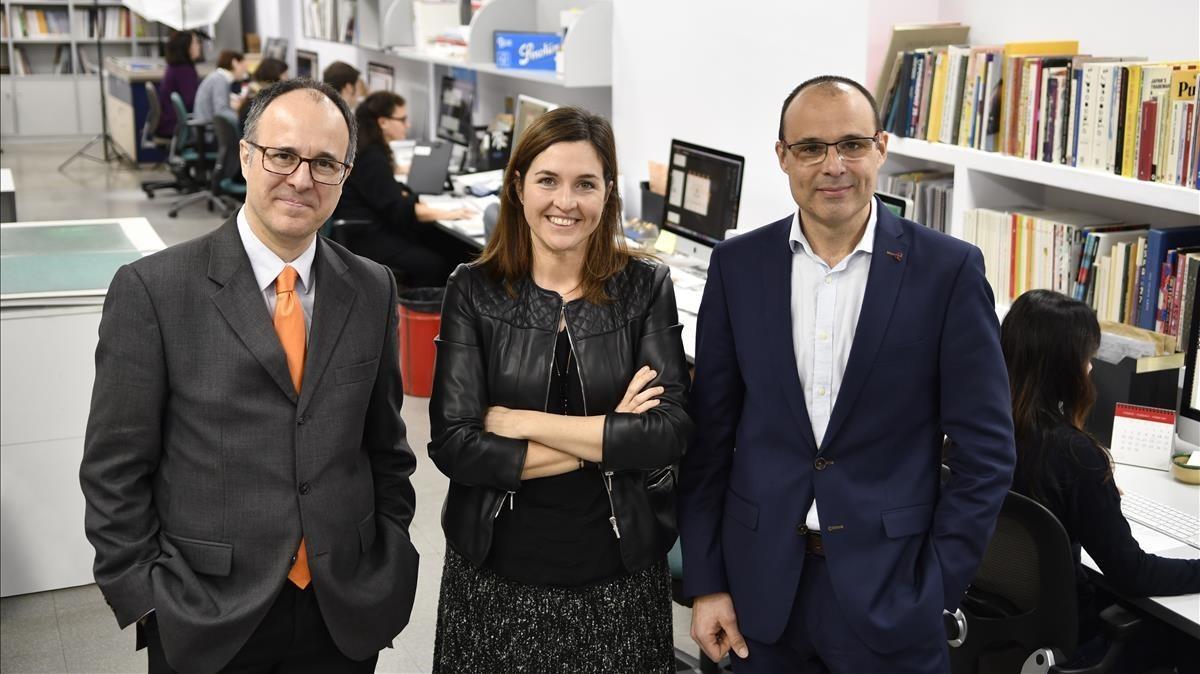 De izquierda a derecha, Pere Tura, Natalia Garcia y Carles Subirats.