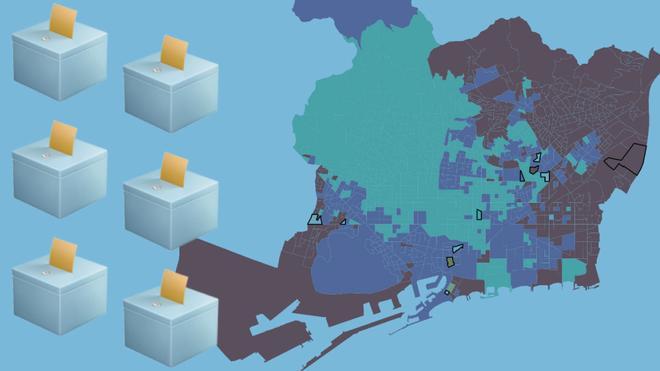Once secciones electorales de Barcelona cambian de color en los resultados definitivos del 28M