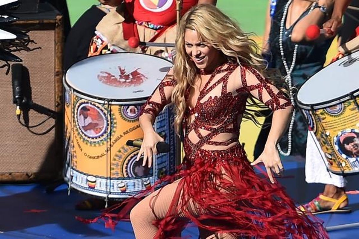 Un momento de la actuación de Shakira, en el estadio de Maracaná, el pasado domingo. Un momento de la actuación de Shakira, en el estadio de Maracaná, el pasado domingo.