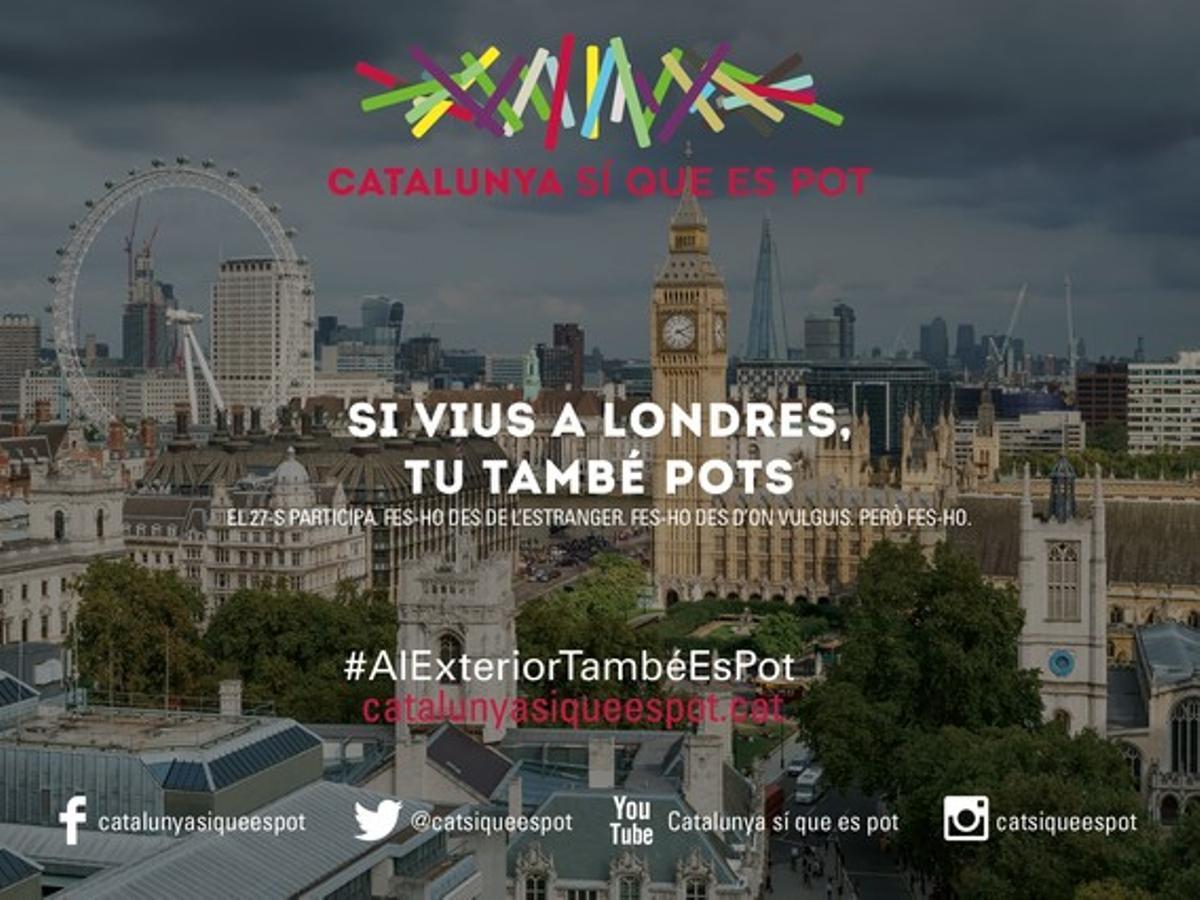 Campaña de Catalunya Sí que es Pot en las redes sociales para captar el voto exterior.
