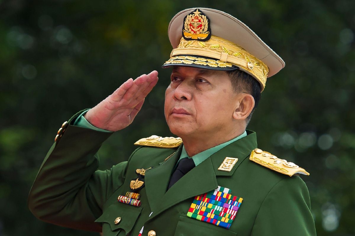 El general Min Aung Hlaing, cabeza del golpe de Estado en Birmania. El general Min Aung Hlaing, cabeza del golpe de Estado en Birmania.