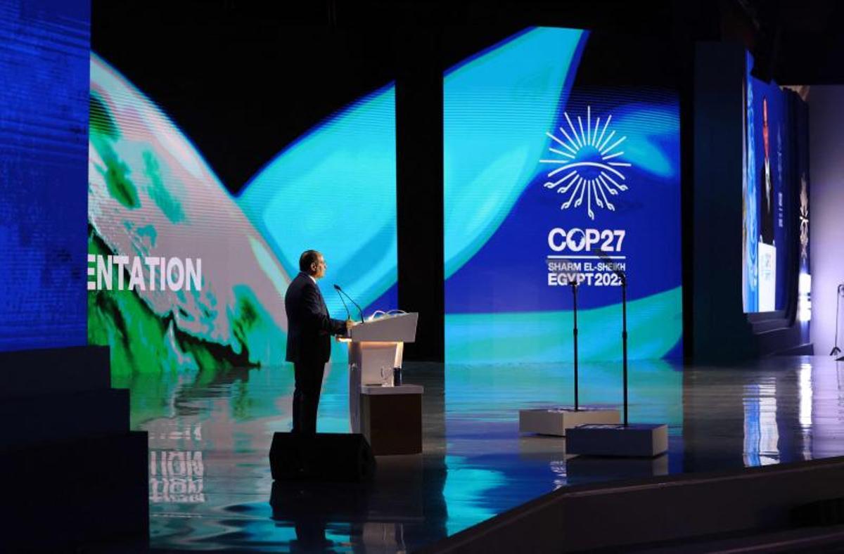 Discurso del presidente egipcio, Abdel Fattah al-Sisi, durante la inauguración de la cumbre del clima de Sharm el-Sheikh. 