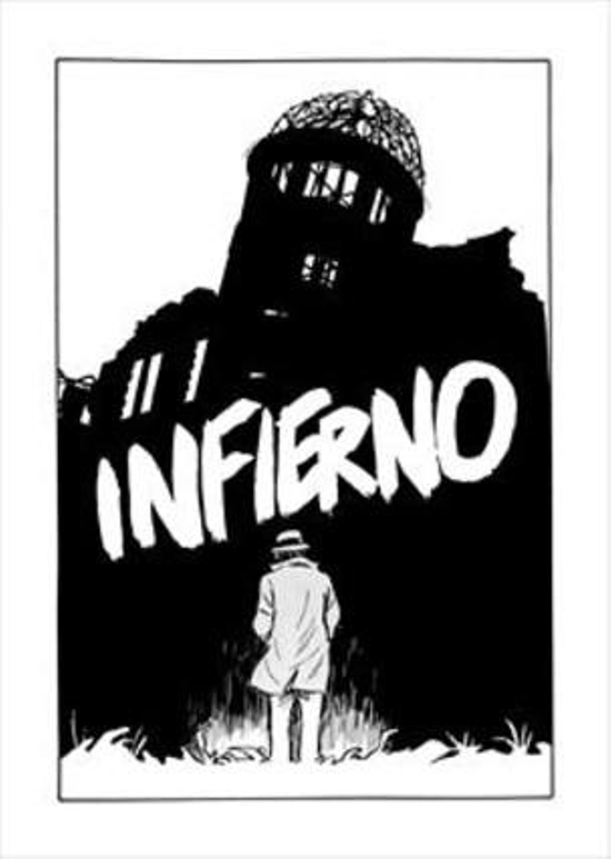 De arriba a abajo, las portadas de Pies descalzos, Infierno y La ciudad al atardecer. A la derecha, viñeta de Pies descalzos. De arriba a abajo, las portadas de Pies descalzos, Infierno y La ciudad al atardecer. A la derecha, viñeta de Pies descalzos.