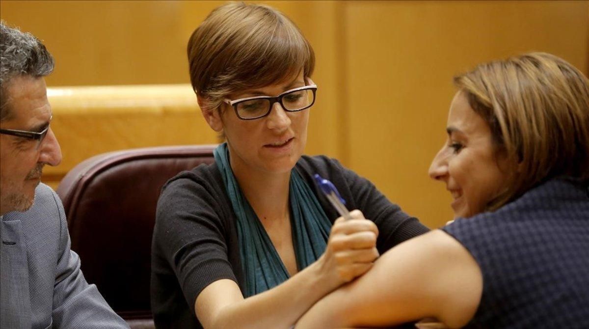 María Chivite, líder del PSOE navarro, en el 2014 en el Senado. María Chivite, líder del PSOE navarro, en el 2014 en el Senado.