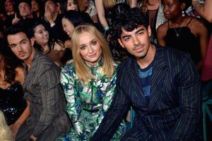 LAS VEGAS, NV - MAY 01:  (L-R) Sophie Turner and Joe Jonas attend the 2019 Billboard Music Awards at MGM Grand Garden Arena on May 1, 2019 in Las Vegas, Nevada.  (Photo by Jeff Kravitz/FilmMagic for dcp)