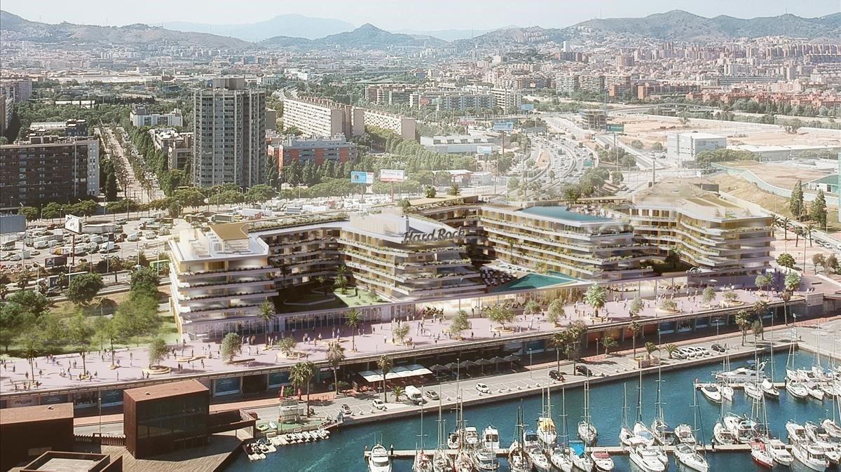 Imagen virtual del proyecto del nuevo Hard Rock Hotel Barcelona.