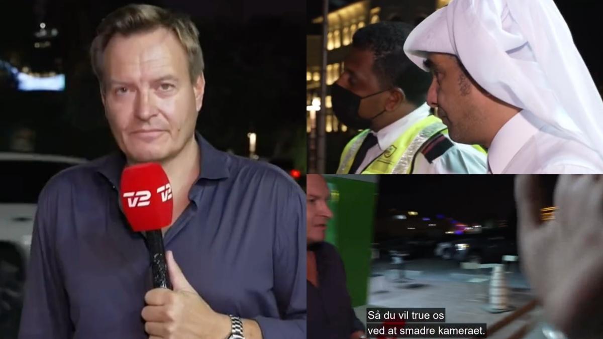 El periodista danés Rasmus Tantholdt y la secuencia del incidente que tuvo con el personal de Qatar 2022