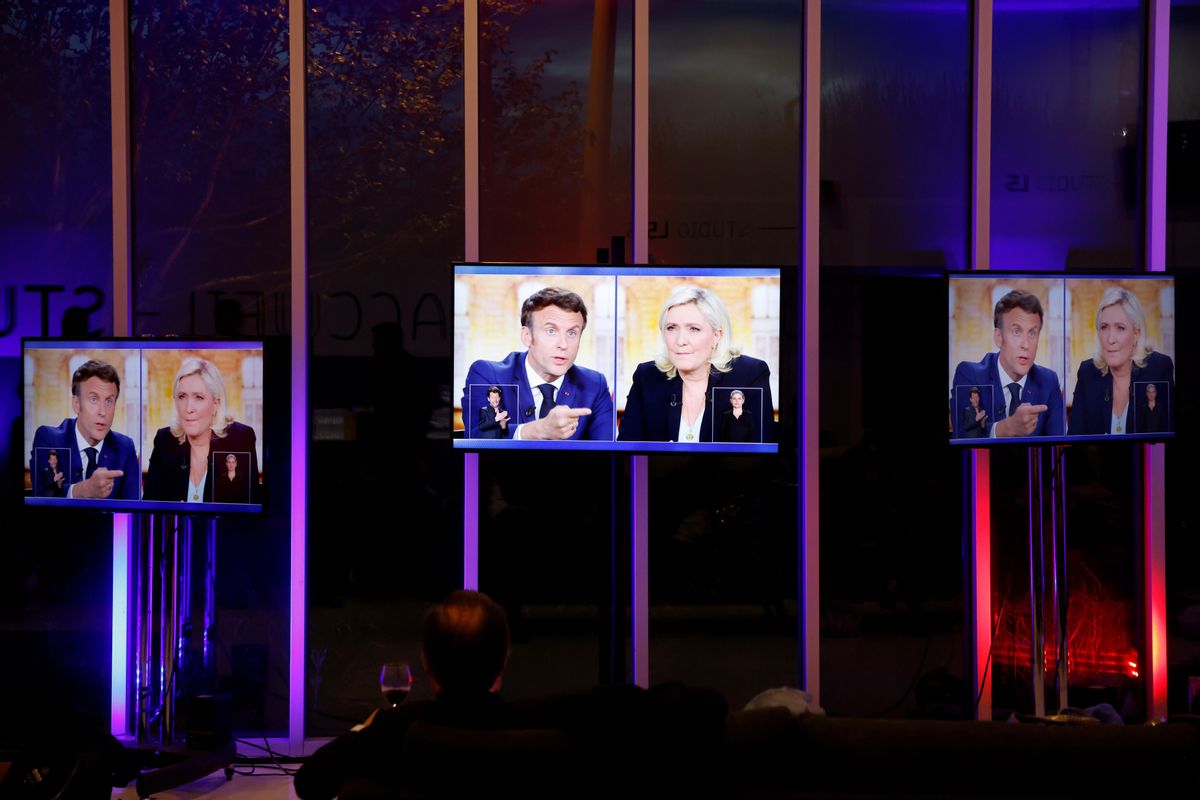 Imagen del debate entre Emmanuel Macron y Marine Le Pen para las presidenciales del próximo domingo. Imagen del debate entre Emmanuel Macron y Marine Le Pen para las presidenciales del próximo domingo.