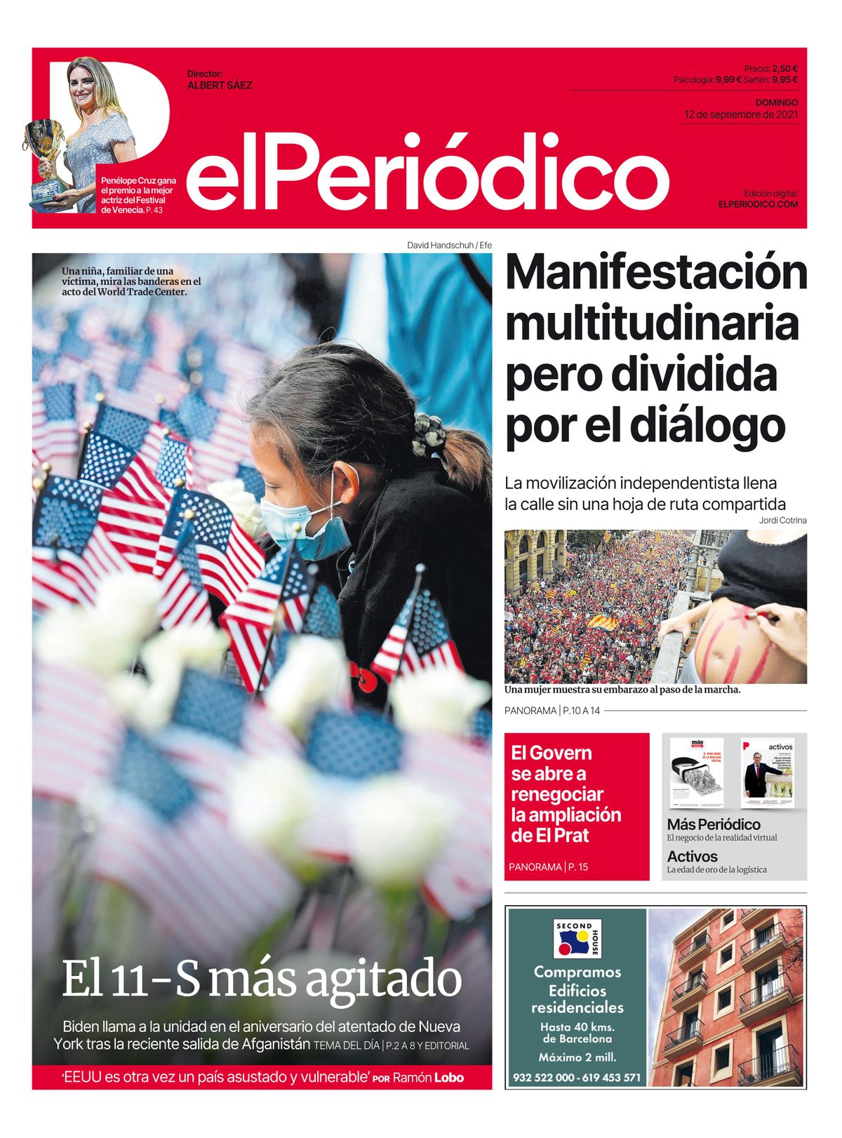 La portada de EL PERIÓDICO del 12 de septiembre de 2021. La portada de EL PERIÓDICO del 12 de septiembre de 2021.