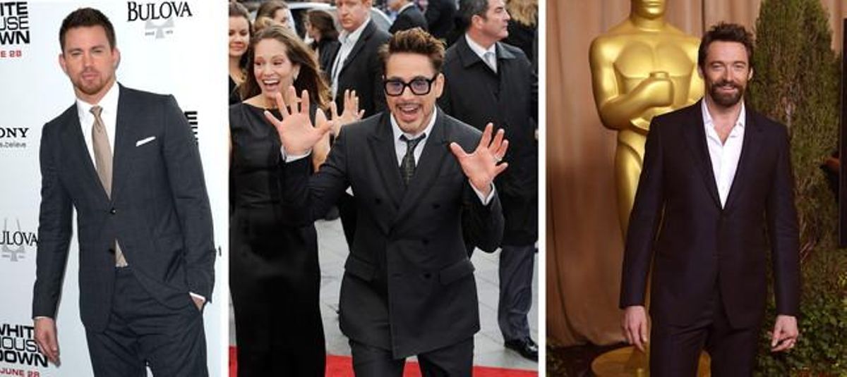De izquierda a derecha, Channing Tatum, Robert Downey Jr y Hugh Jackman. De izquierda a derecha, Channing Tatum, Robert Downey Jr y Hugh Jackman.