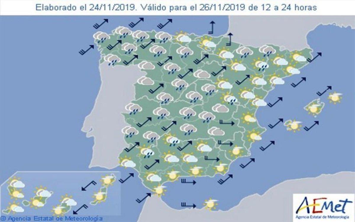 Aemet Pronóstico Del Tiempo En Toda España Hoy Martes 26 De Noviembre