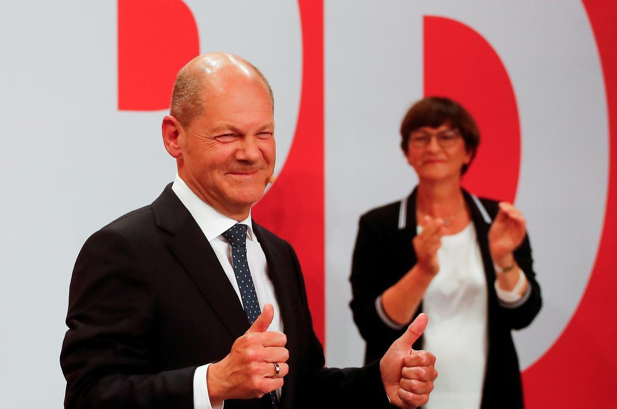 Olaf Scholz, líder del SPD, tras conocer los resultados.