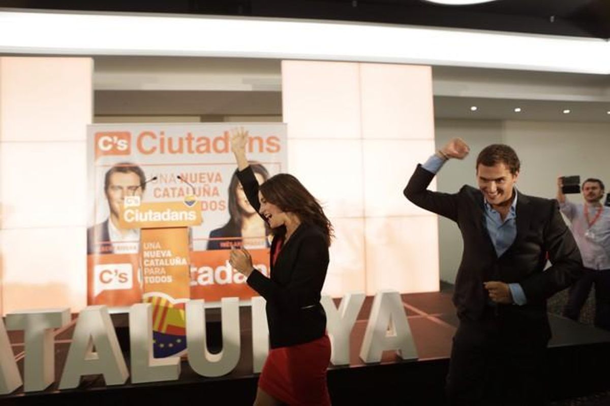 Arrimadas y Rivera, eufóricos con los resultados electorales del 27-S. Arrimadas y Rivera, eufóricos con los resultados electorales del 27-S.