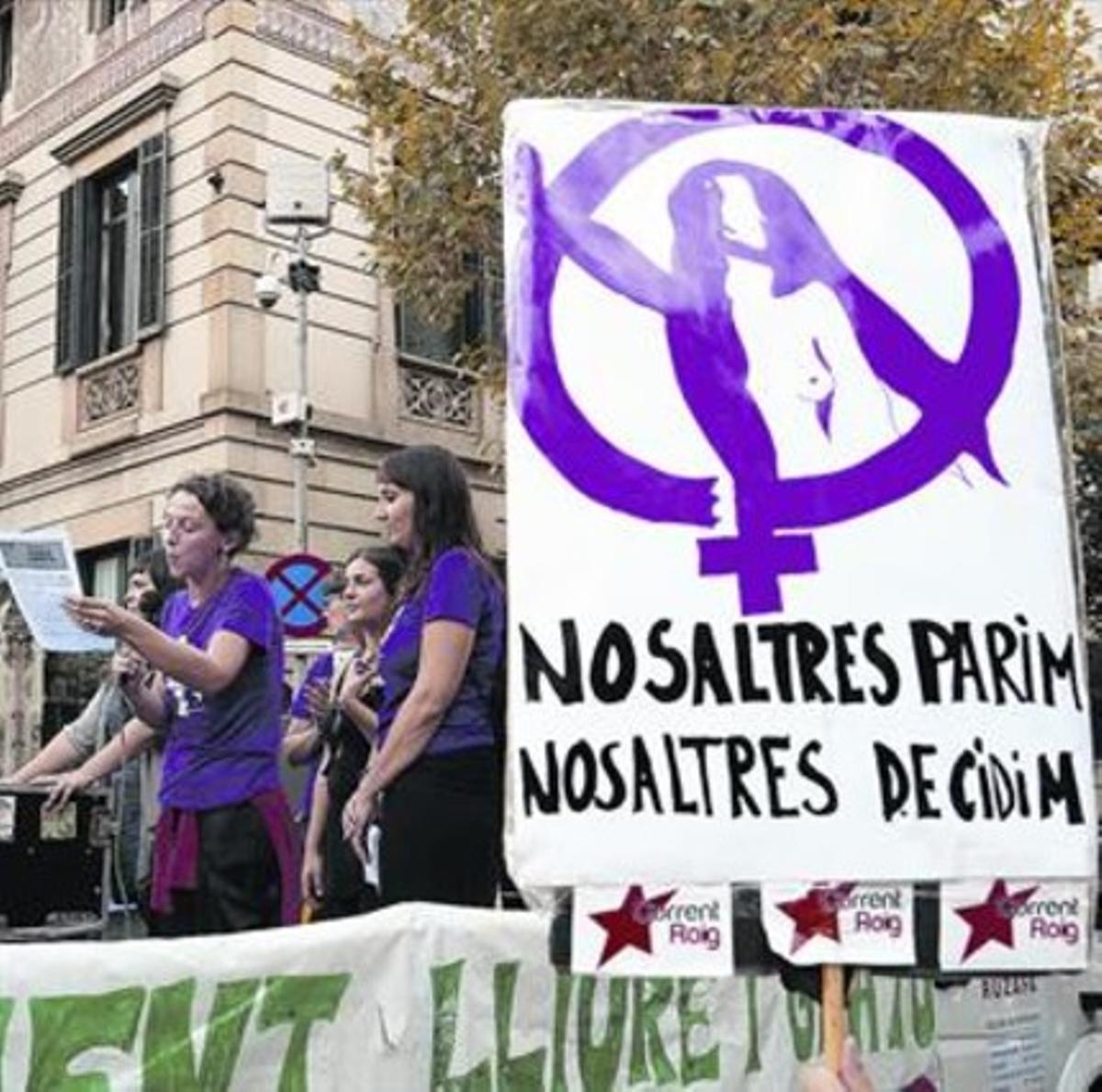 Manifestación en defensa de la actual ley del aborto, celebrada en Barcelona el pasado otoño.