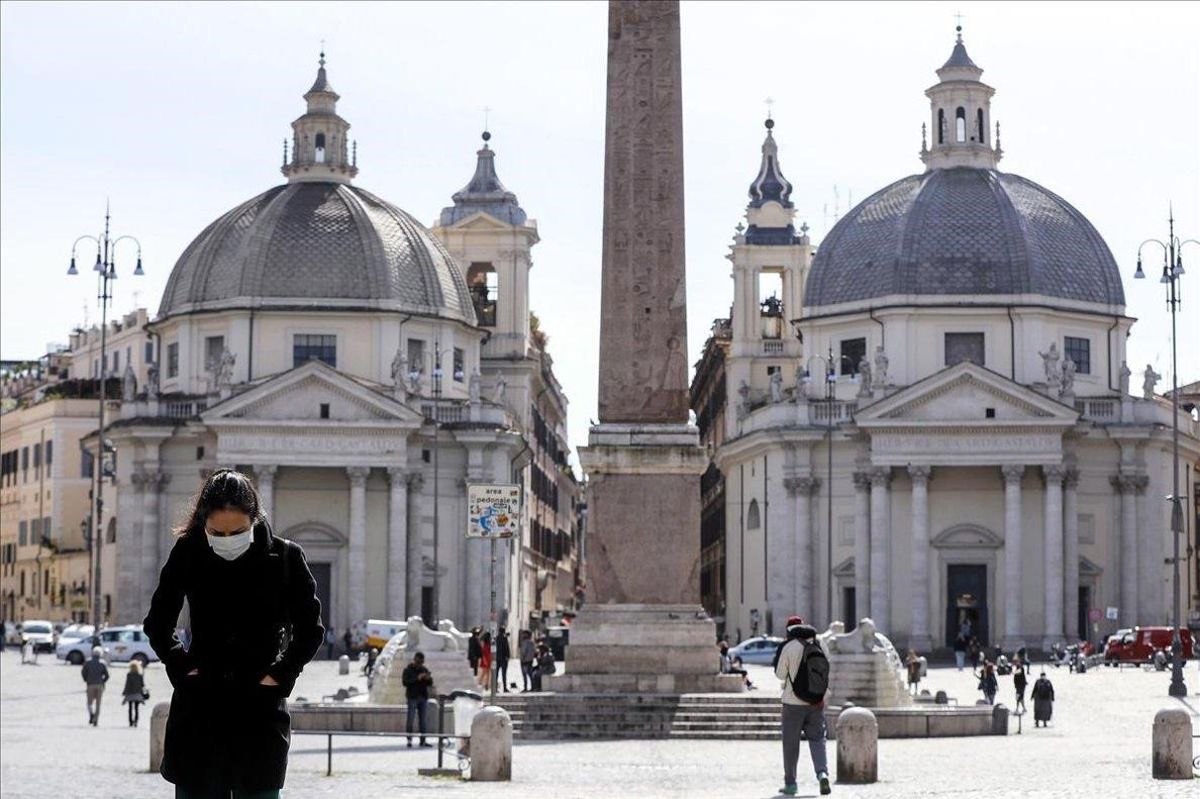 El centro de Roma, sin apenas turistas. El centro de Roma, sin apenas turistas.