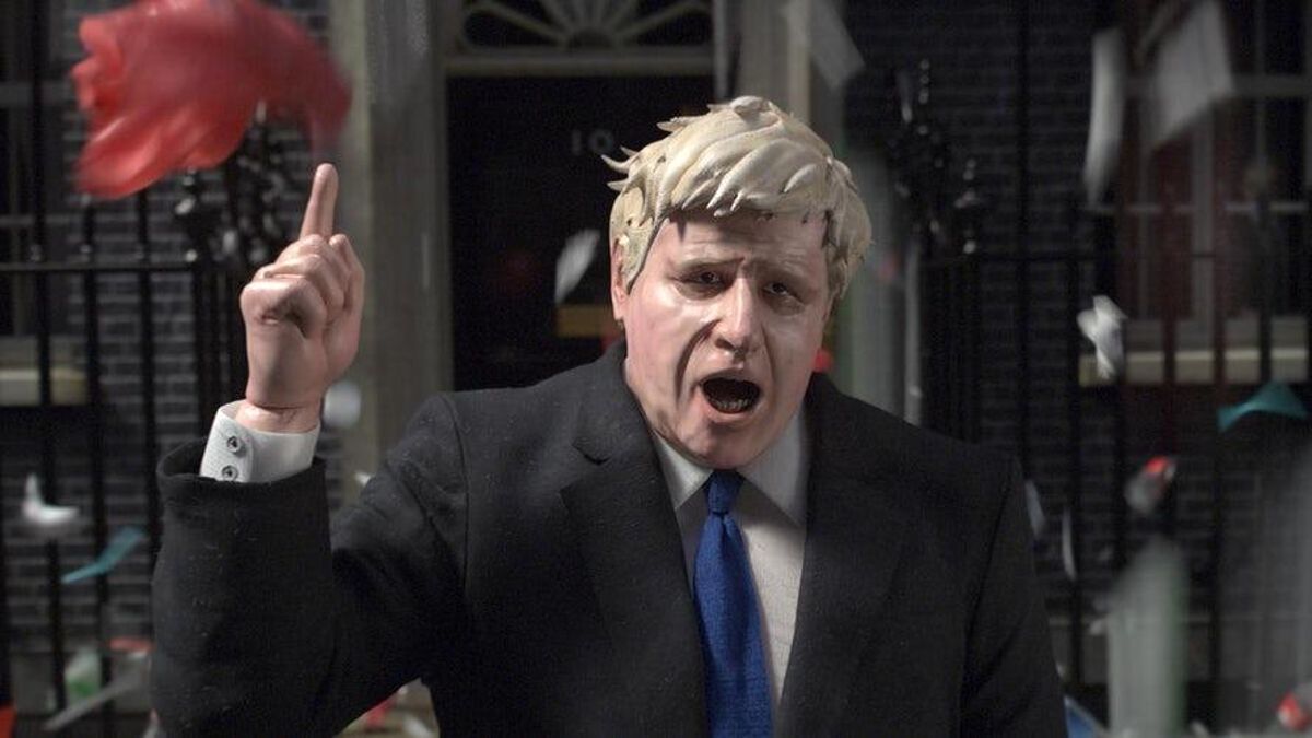 Figura de animación que representa a Boris Johnson en el vídeo de Greenpeace contra la política de plásticos. Figura de animación que representa a Boris Johnson en el vídeo de Greenpeace contra la política de plásticos.