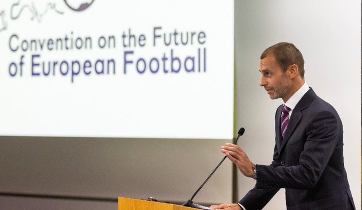 Ceferin, el presidente de la UEFA, en un acto. Ceferin, el presidente de la UEFA, en un acto.