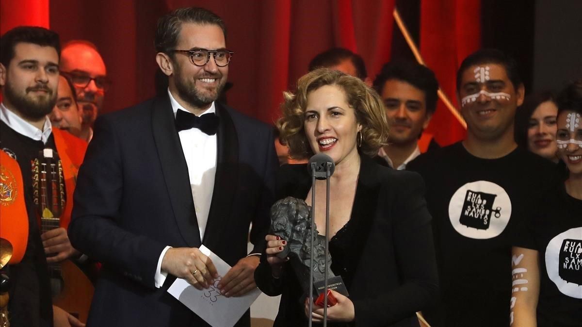 Màxim Huerta y Carlota Pereda, ganadora del Goya al mejor corto de ficción. Màxim Huerta y Carlota Pereda, ganadora del Goya al mejor corto de ficción.