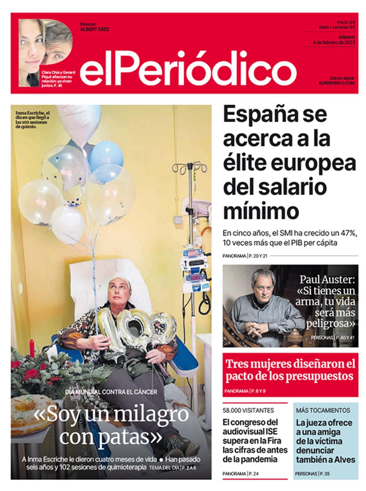 La portada d’EL PERIÓDICO del 4 de febrer del 2023