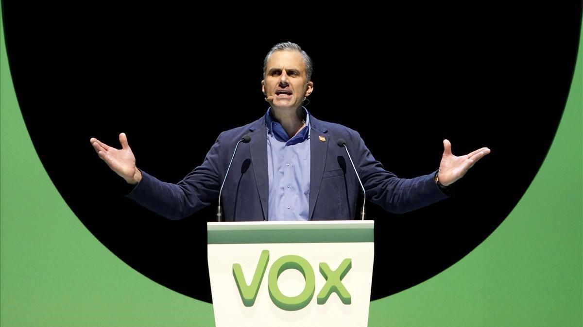 El secretario general de Vox, Javier Ortega Smith, en el acto de su partido en el Palacio de Vistalegre de Madrid, el pasado octubre. El secretario general de Vox, Javier Ortega Smith, en el acto de su partido en el Palacio de Vistalegre de Madrid, el pasado octubre.