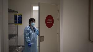 Planta para enfermos con covid en el Hospital Vall d’Hebron de Barcelona.