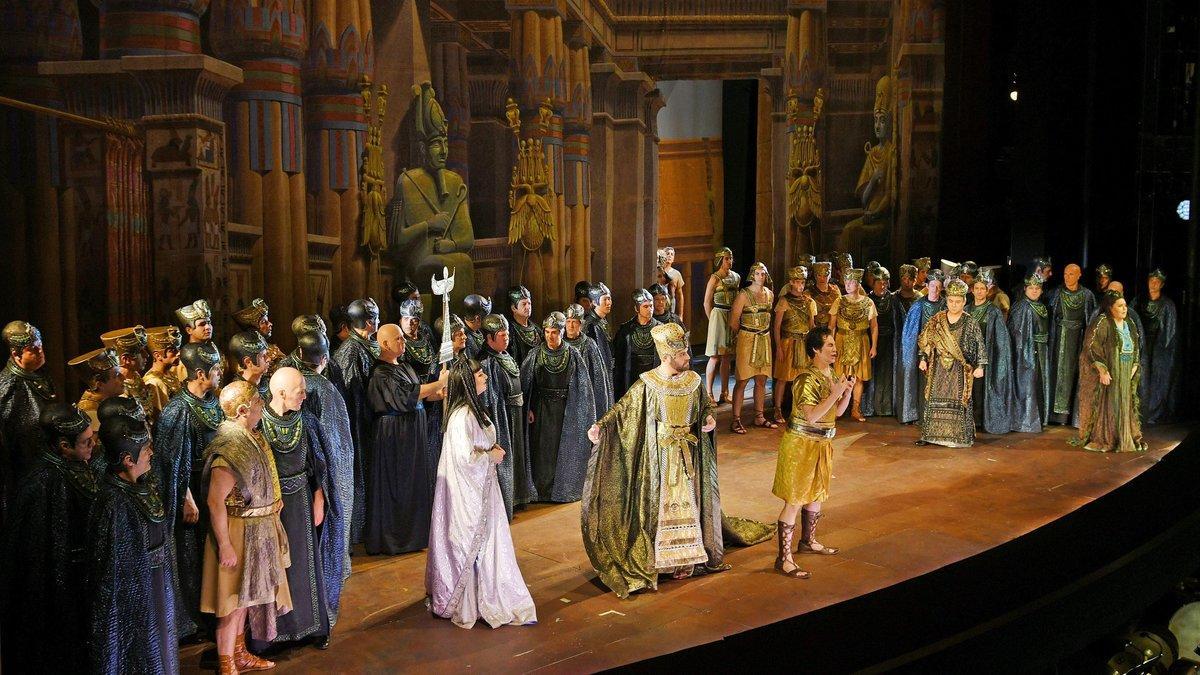 Un momento de la representación de ’Aida’ en el Liceu