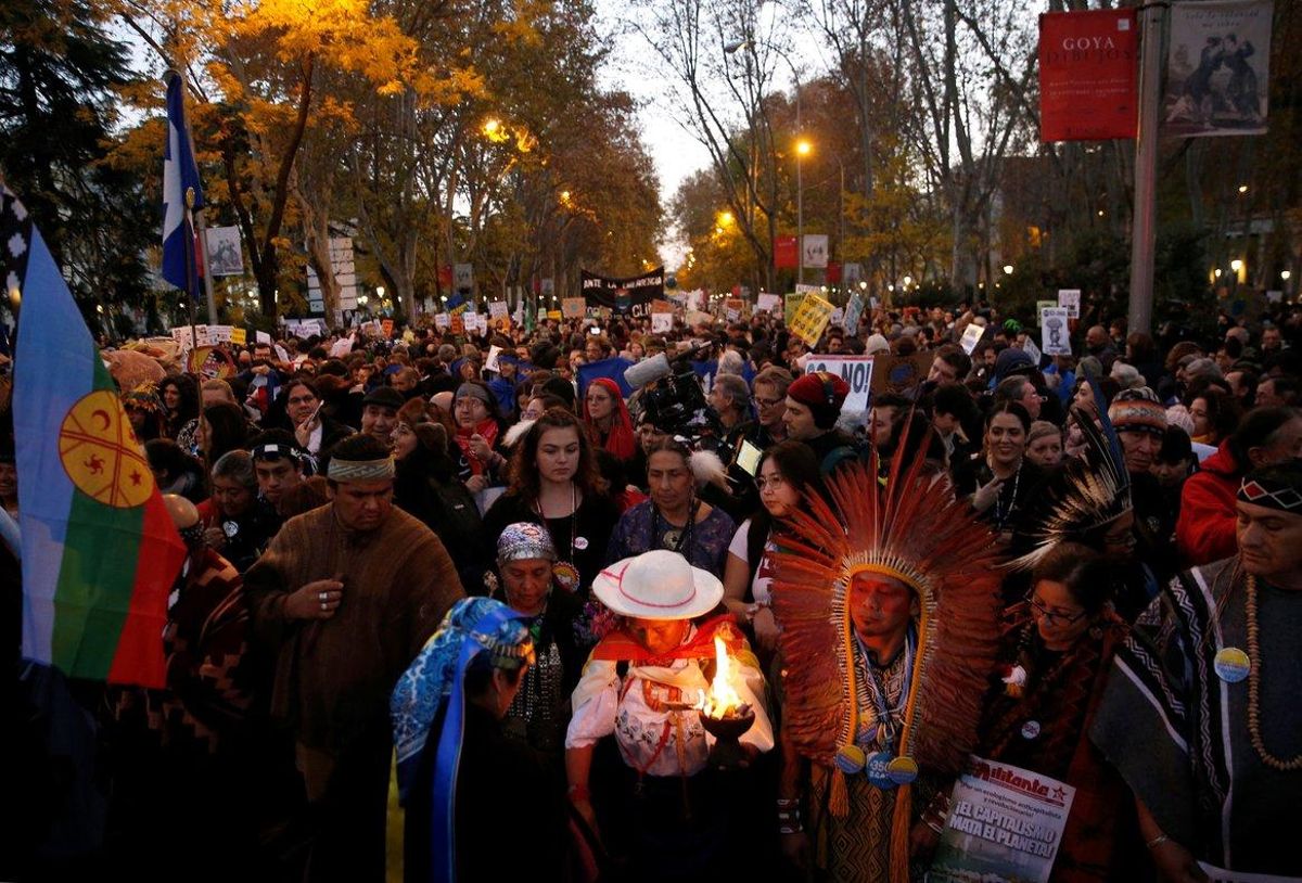 Manifestantes en la Marcha por el Clima de Madrid, este viernes 6 de diciembre Manifestantes en la Marcha por el Clima de Madrid, este viernes 6 de diciembre