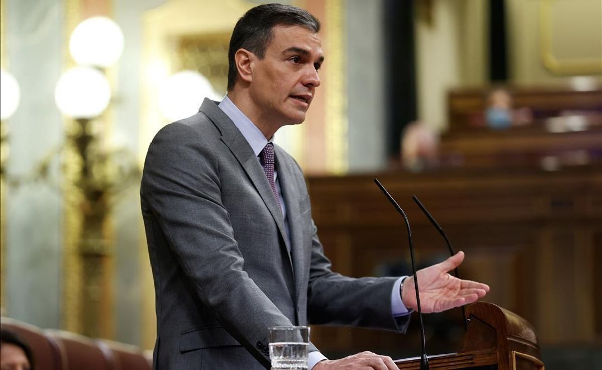 Pedro Sánchez, durante su intervención en el Congreso. Pedro Sánchez, durante su intervención en el Congreso.