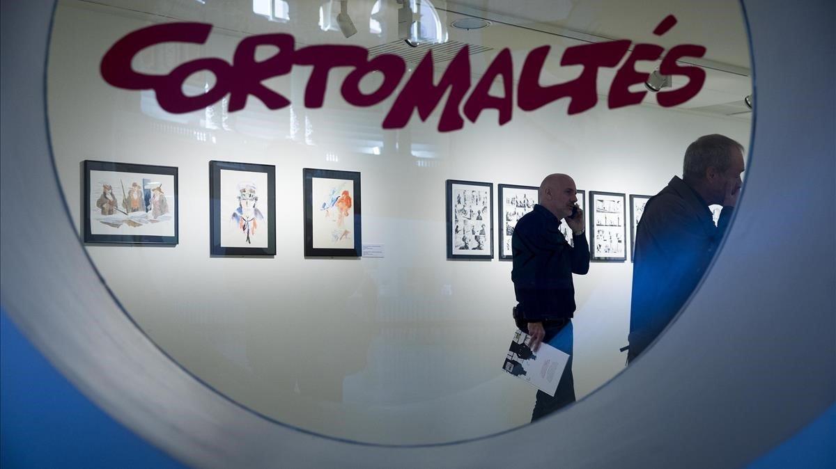 Exposición sobre Corto Maltés en el MNAC, el pasado abril. 