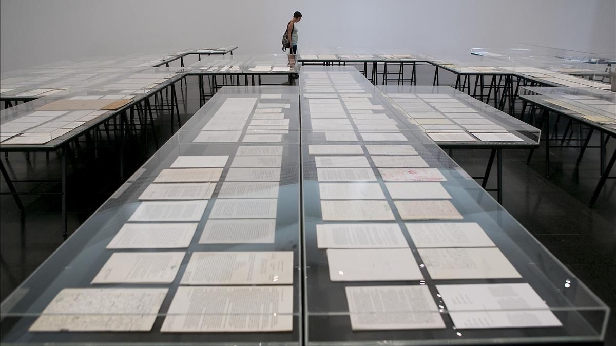 Una de las salas de la exposición ’Art & Language incompleto’, celebrada en el Macba en el 2014. Una de las salas de la exposición ’Art & Language incompleto’, celebrada en el Macba en el 2014.