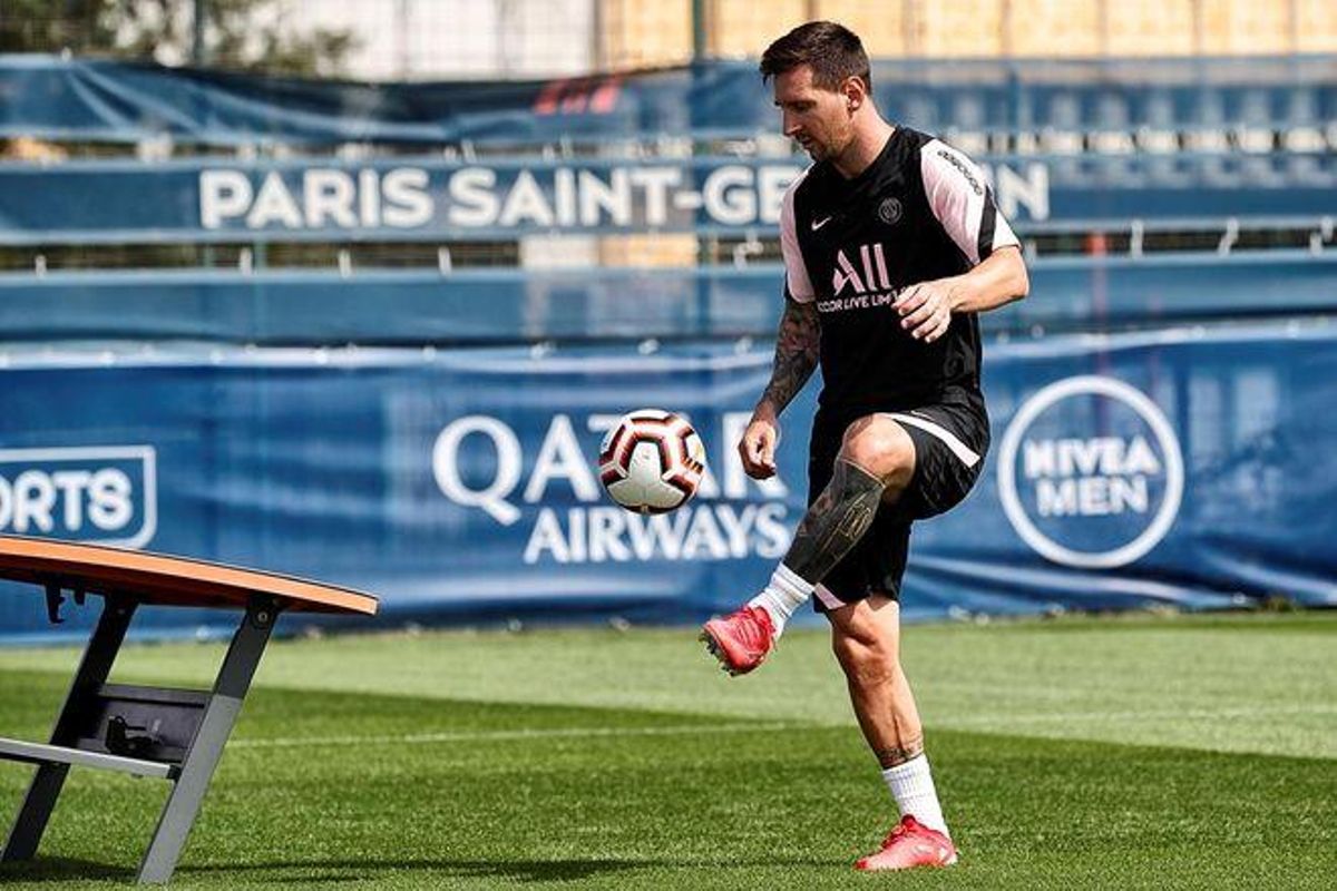Messi, en su primer entrenamiento con el PSG. Messi, en su primer entrenamiento con el PSG.