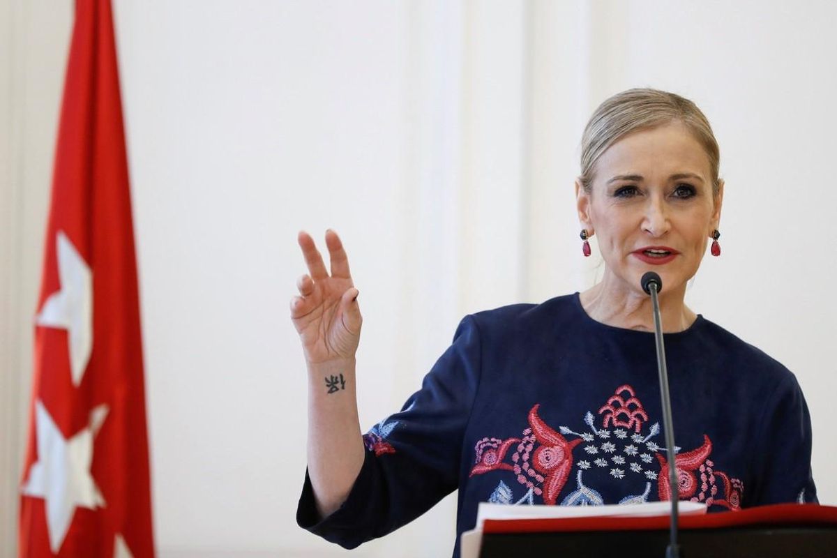 La presidenta de la Comunidad de Madrid Cristina Cifuentes en la Casa de Correos. La presidenta de la Comunidad de Madrid Cristina Cifuentes en la Casa de Correos.
