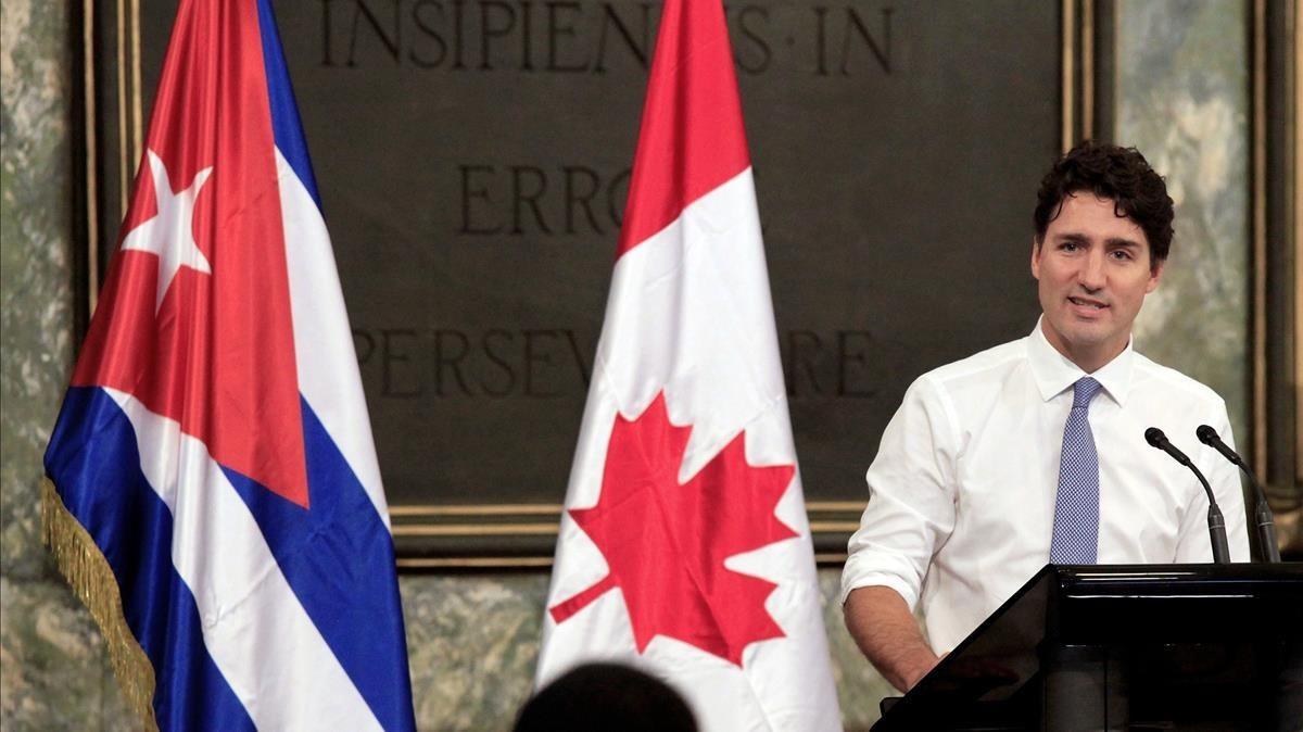 El primer ministro de Canadá, Justin Trudeau, durante una charla en la Universidad de La Habana en el 2016.