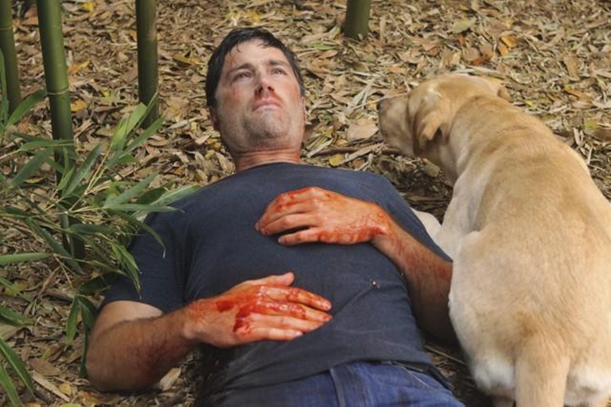 Matthew Fox en la escena final de la serie. Matthew Fox en la escena final de la serie.