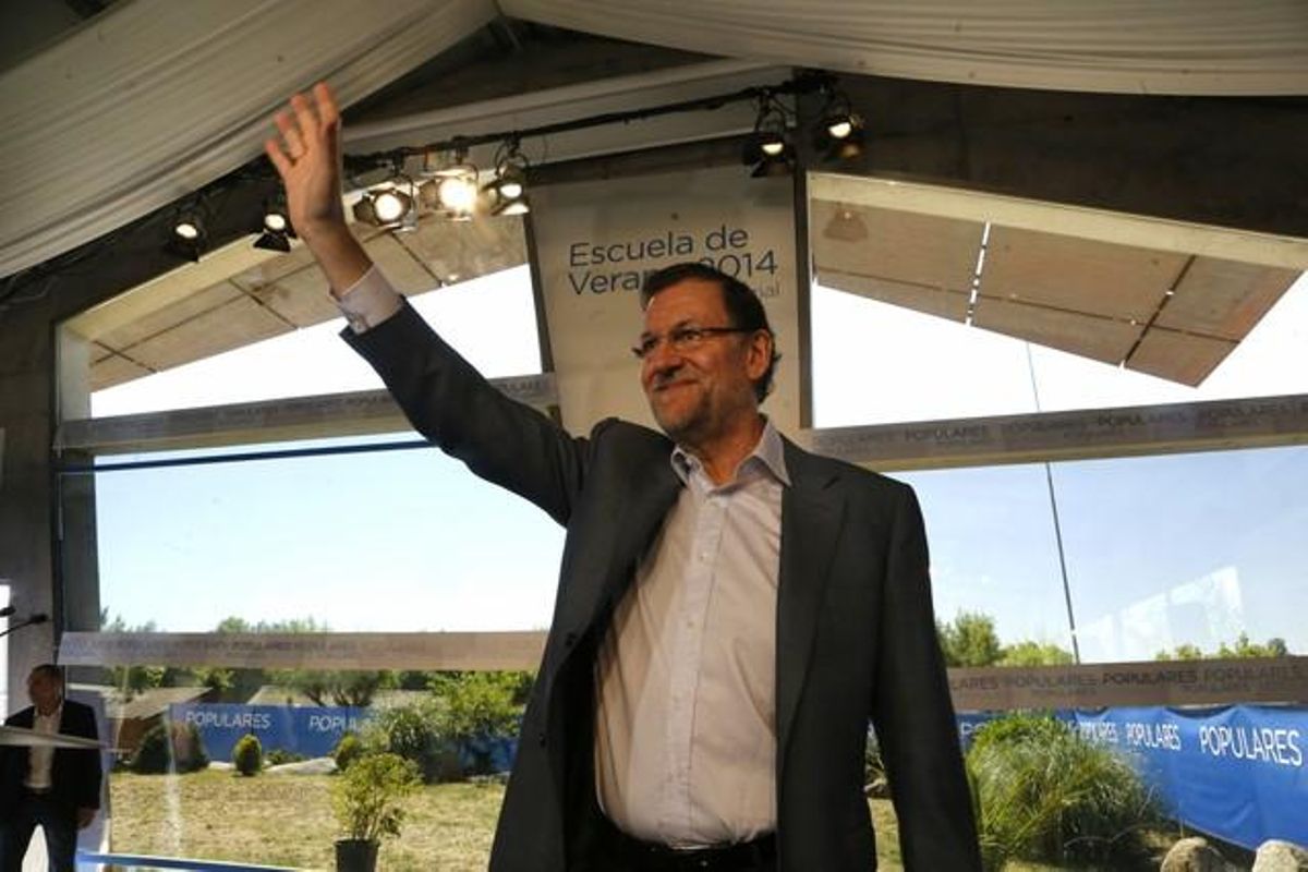 Rajoy, en la clausura de la escuela de verano, en El Escorial. Rajoy, en la clausura de la escuela de verano, en El Escorial.