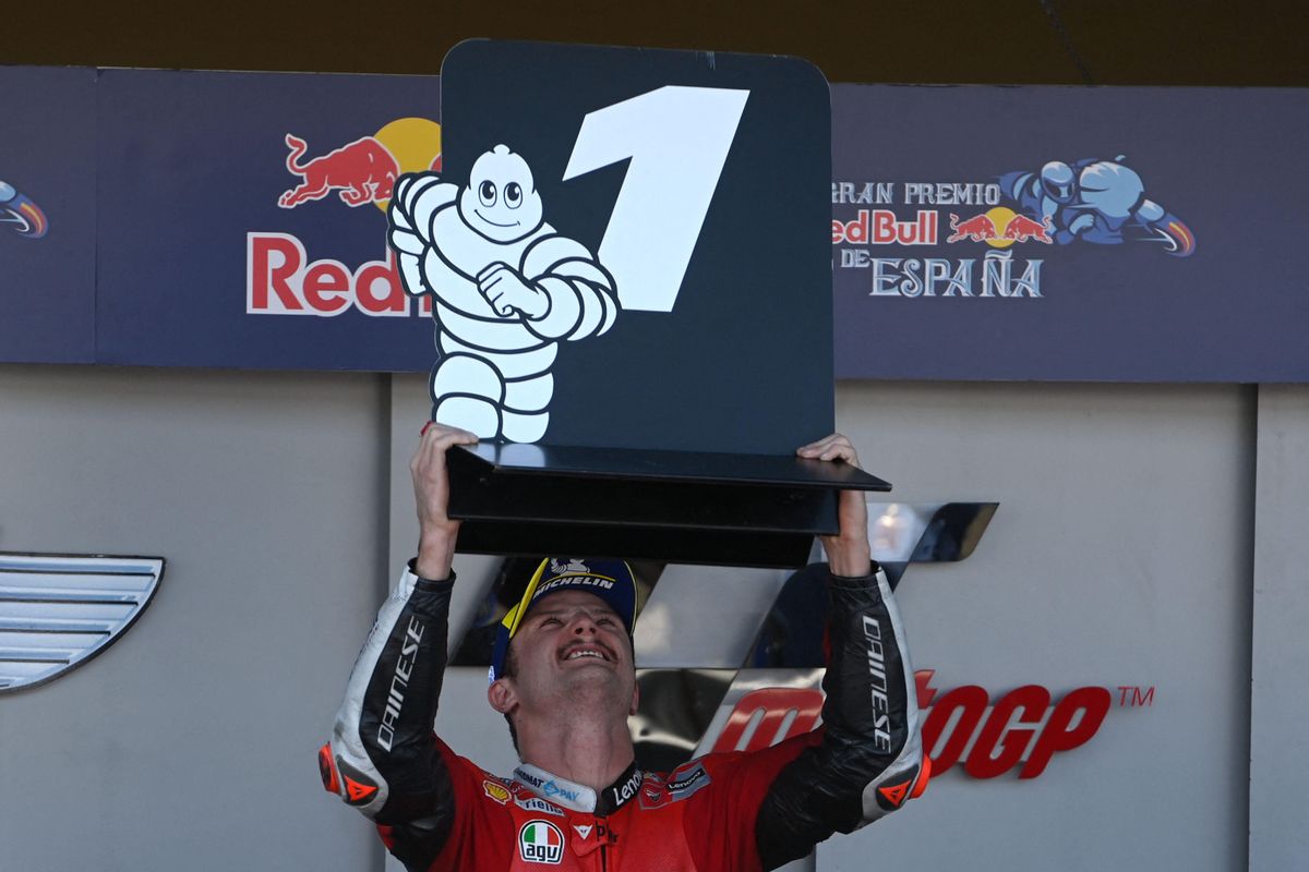 Jack Miller (Ducati) gana el GP de España en el circuito de Jerez. Jack Miller (Ducati) gana el GP de España en el circuito de Jerez.