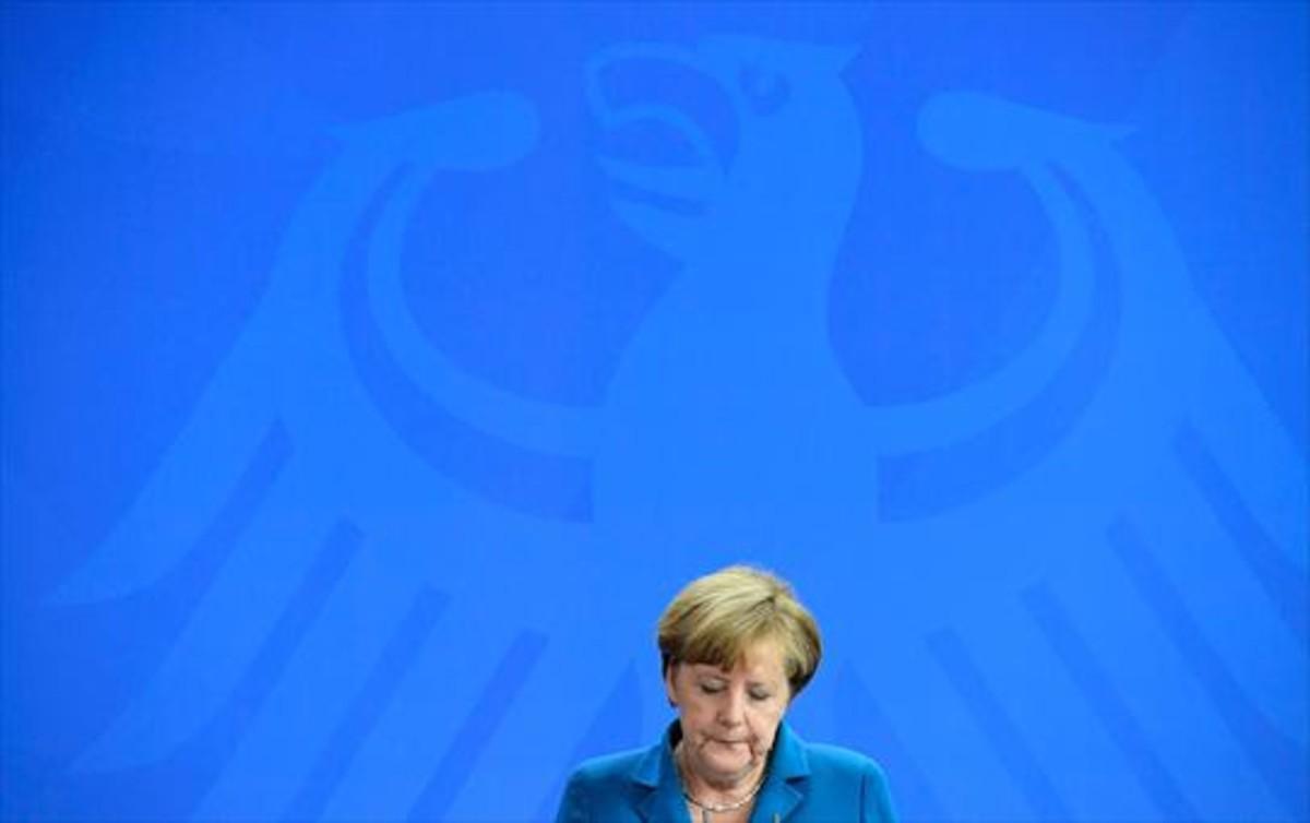 Angela Merkel, durante una comparecencia ante la prensa.